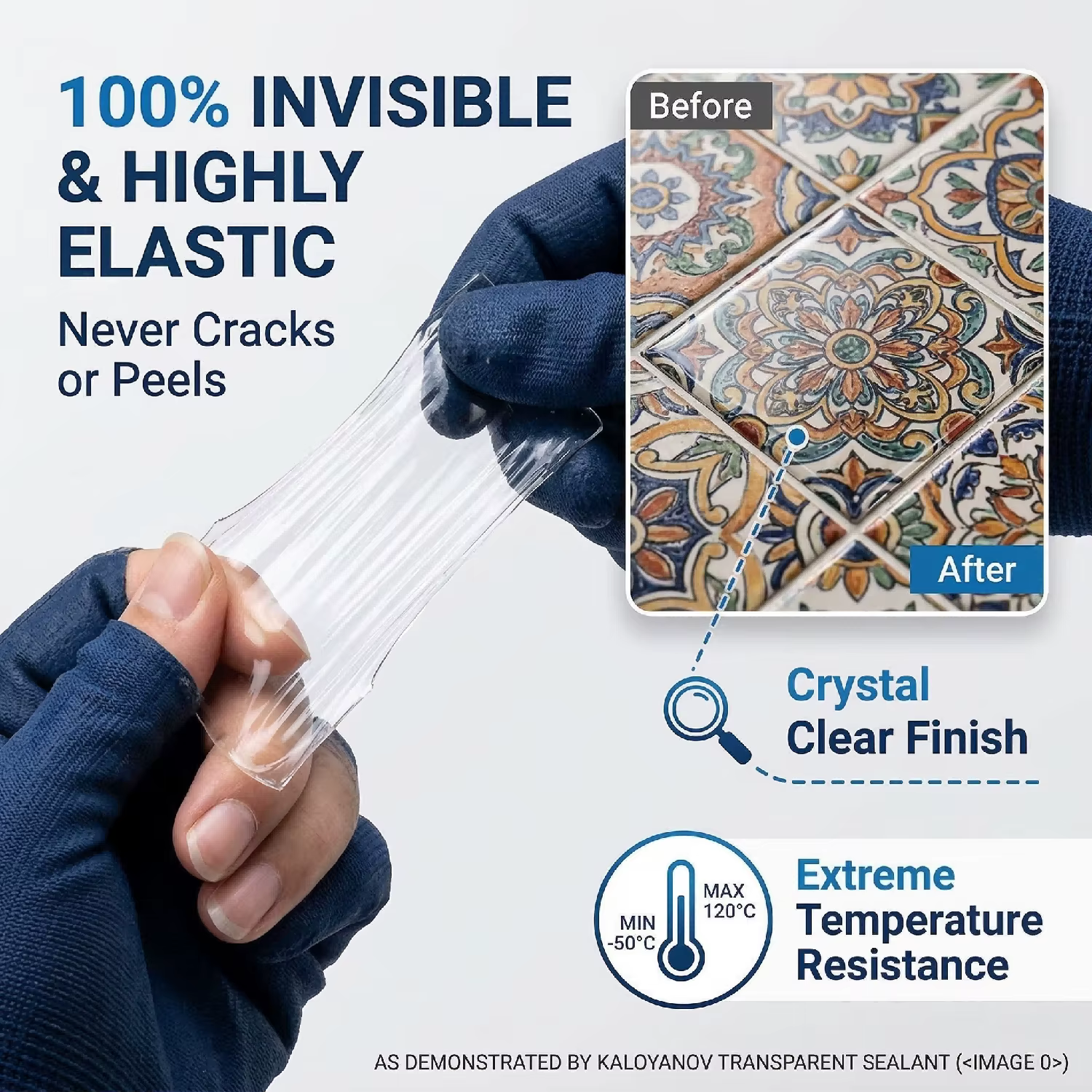 Scellant transparent imperméable 500g avec pinceau pour la réparation des fuites dans la salle de bain