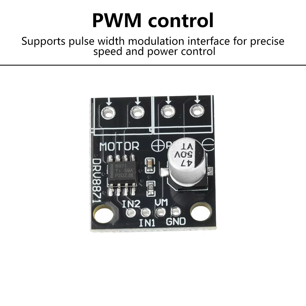 Module de commande de moteur DRV8871 6,5-45V DC à pont en H 3,6A pour moteur à balais avec contrôle PWM et protection contre les courts-circuits