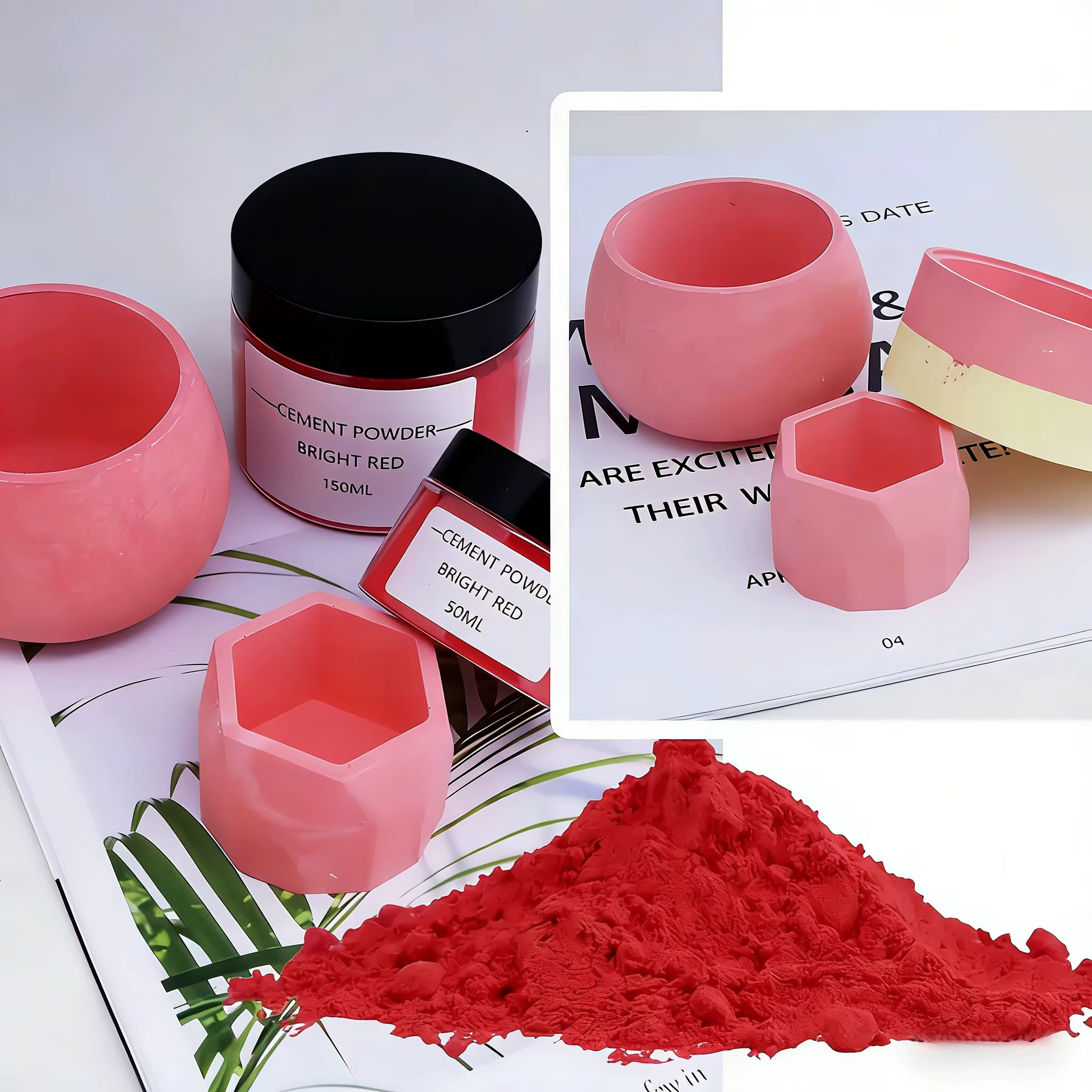 Ensemble de pigments en poudre pour ciment et gypse
