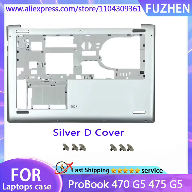 Nouvelle couverture pour ProBook 470 G5 475 G5 série coque d'ordinateur portable LCD couvercle supérieur/couvercle arrière/lunette avant/charnières/boîtier inférieur argenté