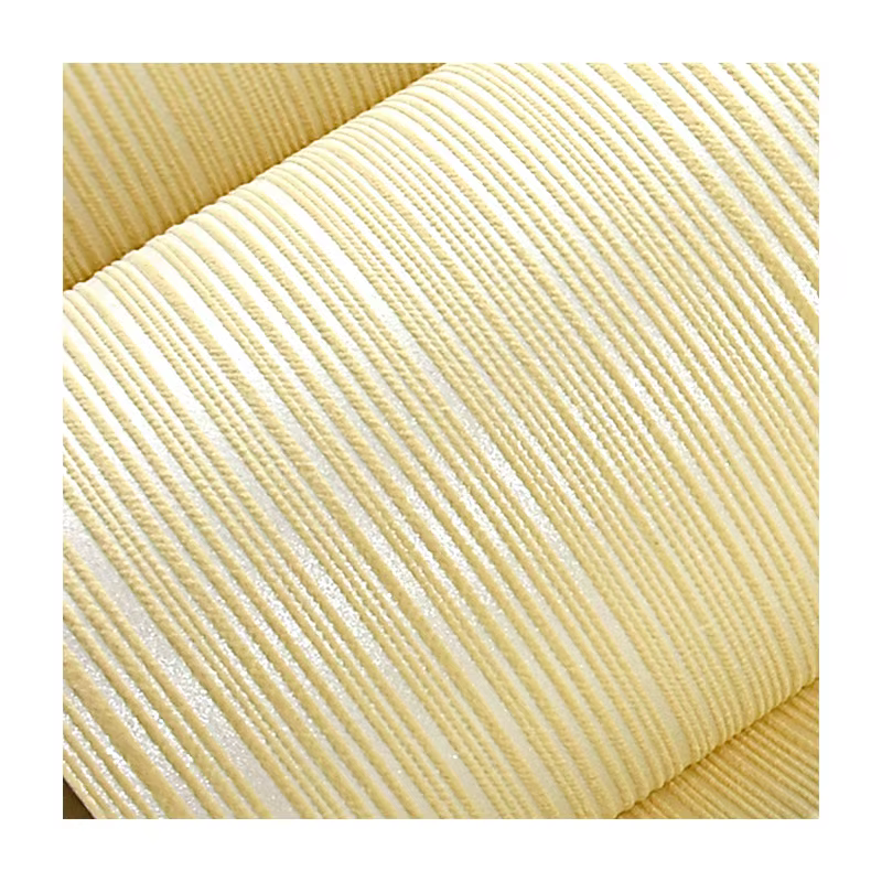 Papier peint rayé uni 3D non tissé floqué