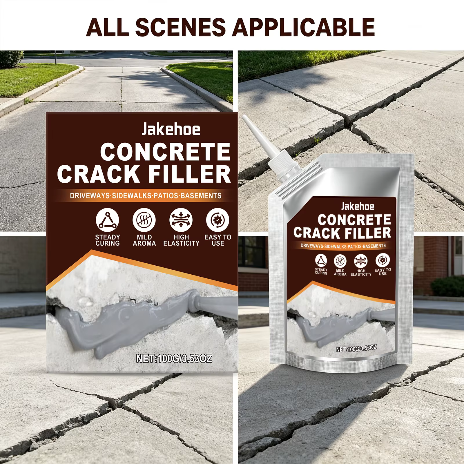 Scellant pour fissures de béton auto-nivelant