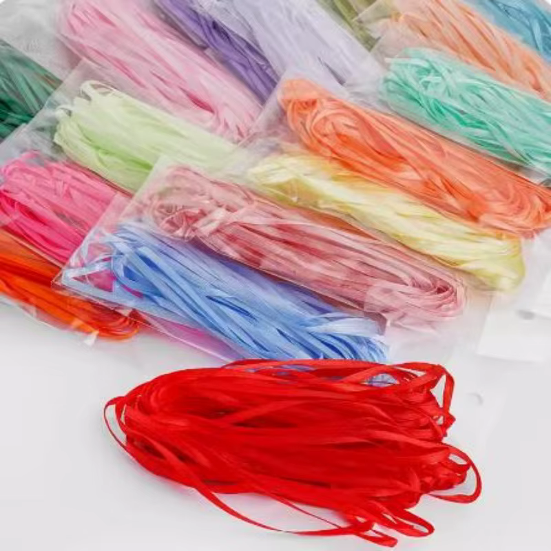 (10 mètres/lot) Ruban satin noir simple face 3 mm (1/8 po) pour décoration