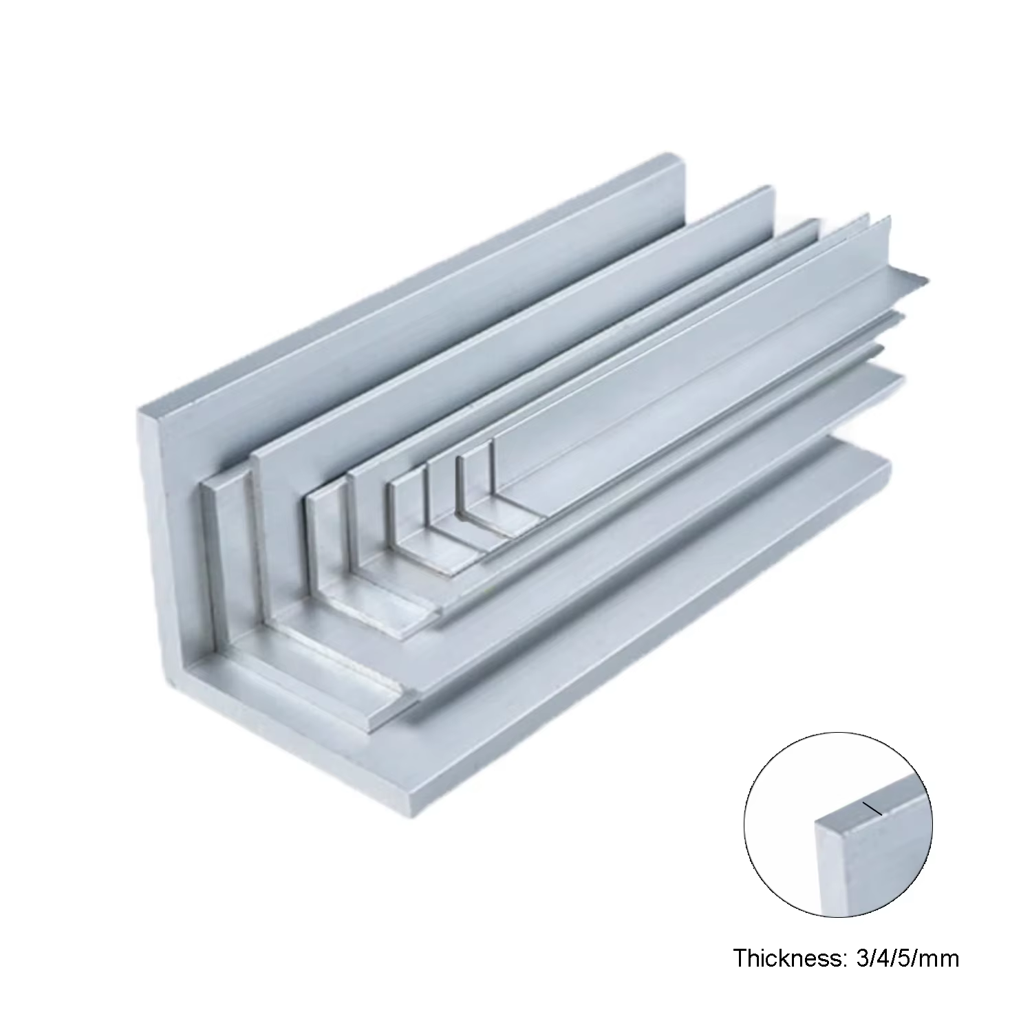 Profilé en aluminium 6061 à angle droit 20x20 25x25 30x30 40x40 50x50MM