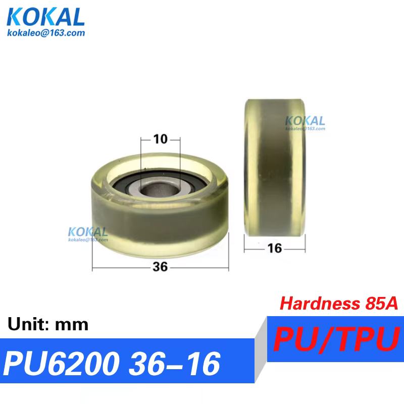 [PUd10] 4/10 pièces TPU 6200RS 6000RS roulement rouleau roue ID 10mm guide porte coulissante plaque type PU poulie