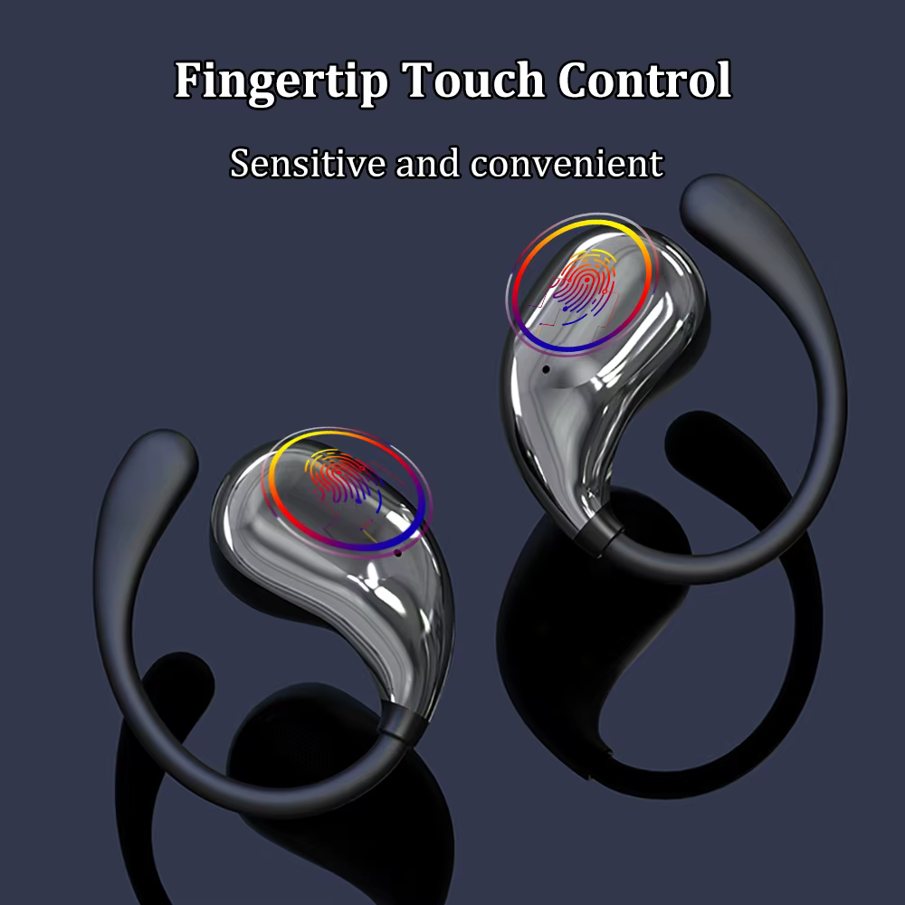 Bluetooth 5.4 crochet d'oreille casque TWS sans fil écouteurs HiFi stéréo étanche casques LED affichage longue veille tactile écouteurs