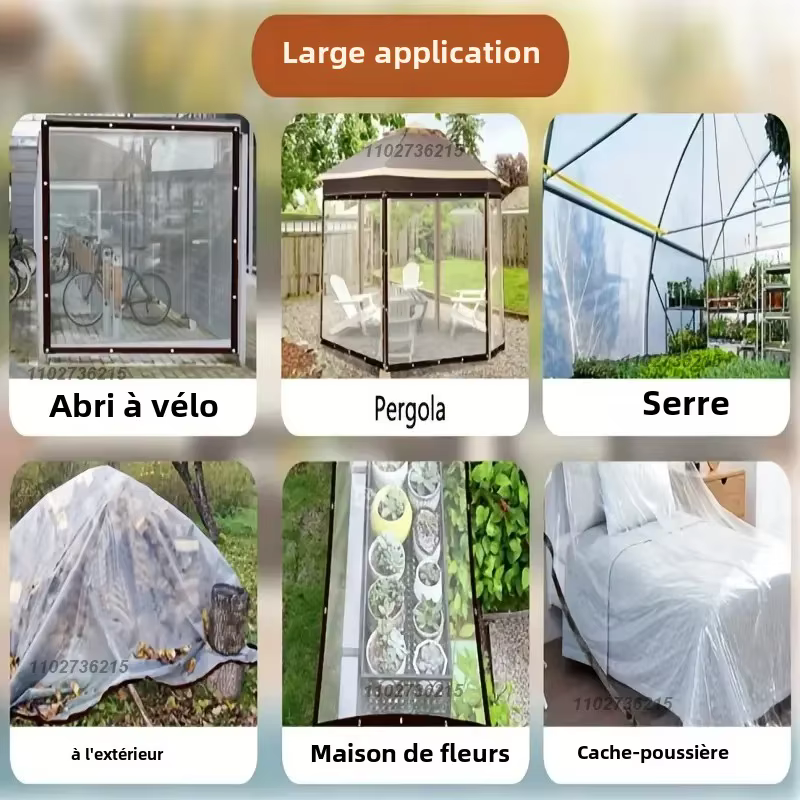 Bâche transparente épaisse imperméable