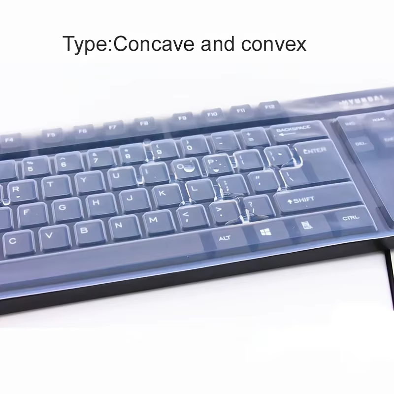 Film de protection universel en Silicone pour clavier, couverture transparente pour ordinateur de bureau, Gel de silice, bosse Concave pour clavier