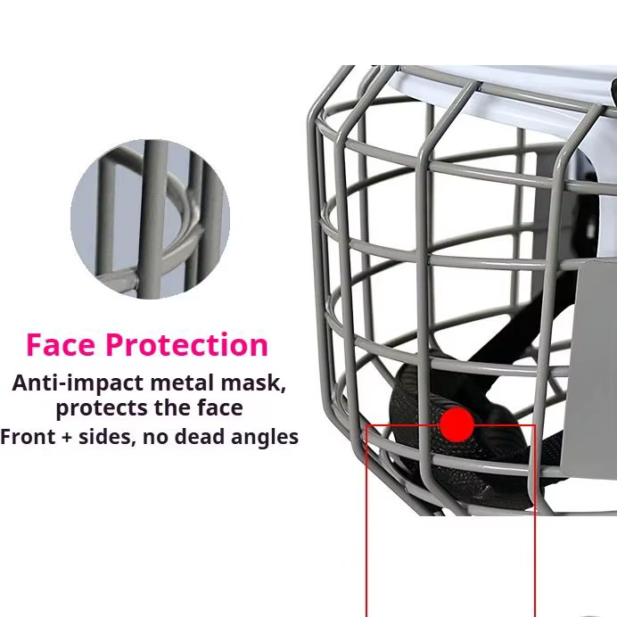 CUISET ICE HOCKEY - Certifié pour hockey sur roulettes et de rue, crosse, couvre-chef de protection complète réglable avec protection auditive