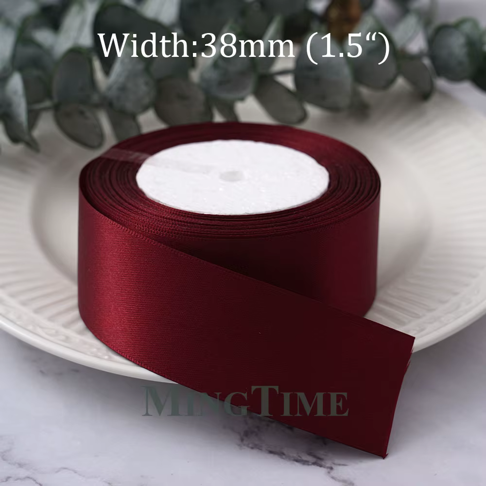 Ruban en Satin bordeaux 25yards 6mm 10mm 15mm 25mm 38mm 50mm