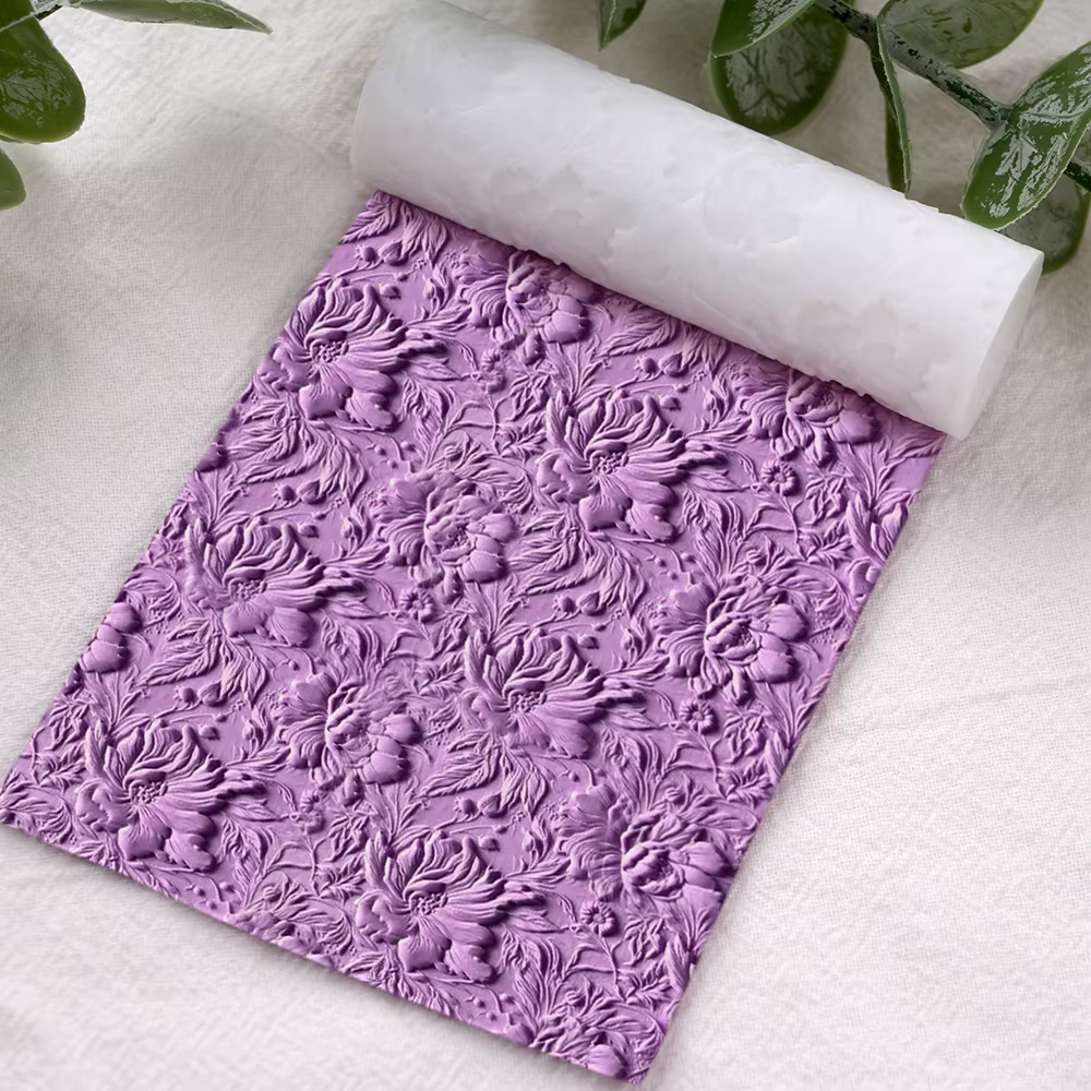 Rouleau de Texture florale Vintage en plastique Durable