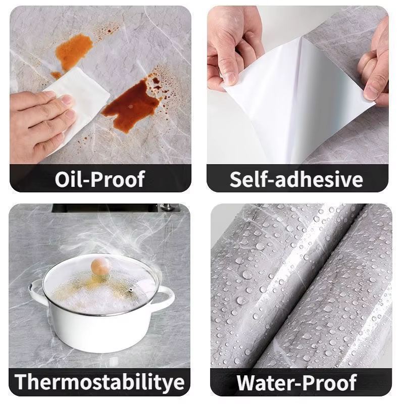 Rouleau de Papier Peint Auto-Adhésif Imperméable Sans Formaldéhyde