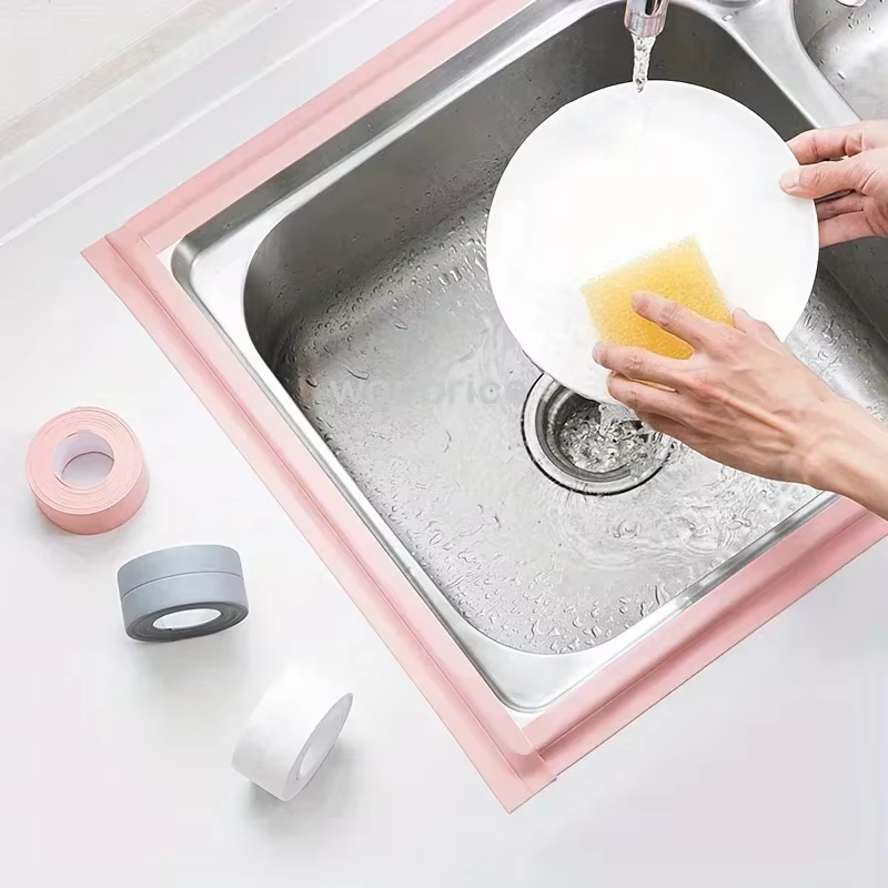1 rouleau de ruban d'étanchéité en PVC pour salle de bains et cuisine