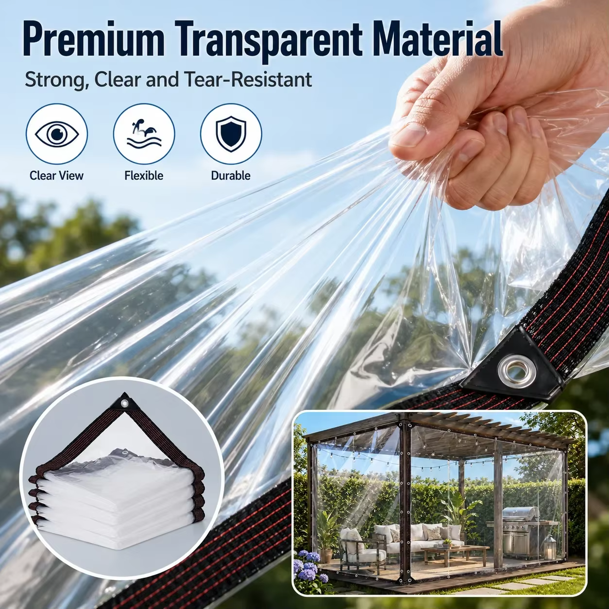 Bâche transparente imperméable pour jardin