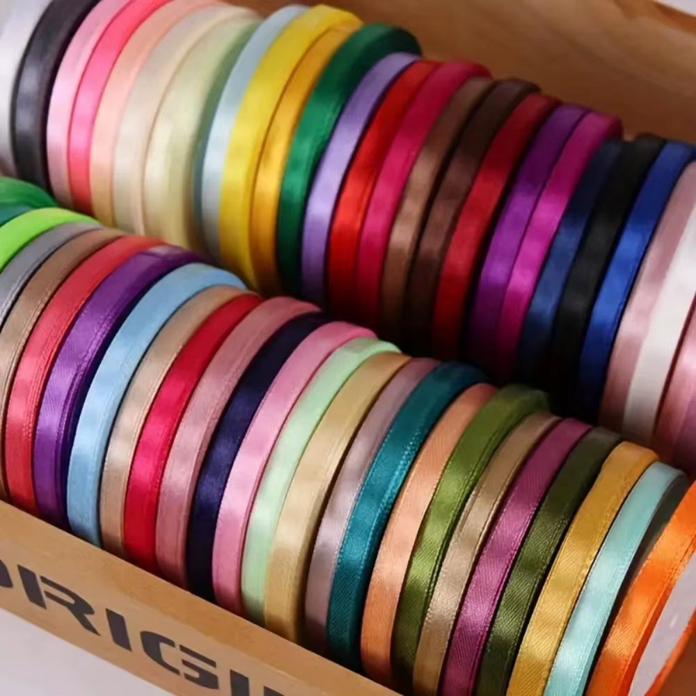 Ruban en satin de soie de 25 yards et 6 mm pour artisanat
