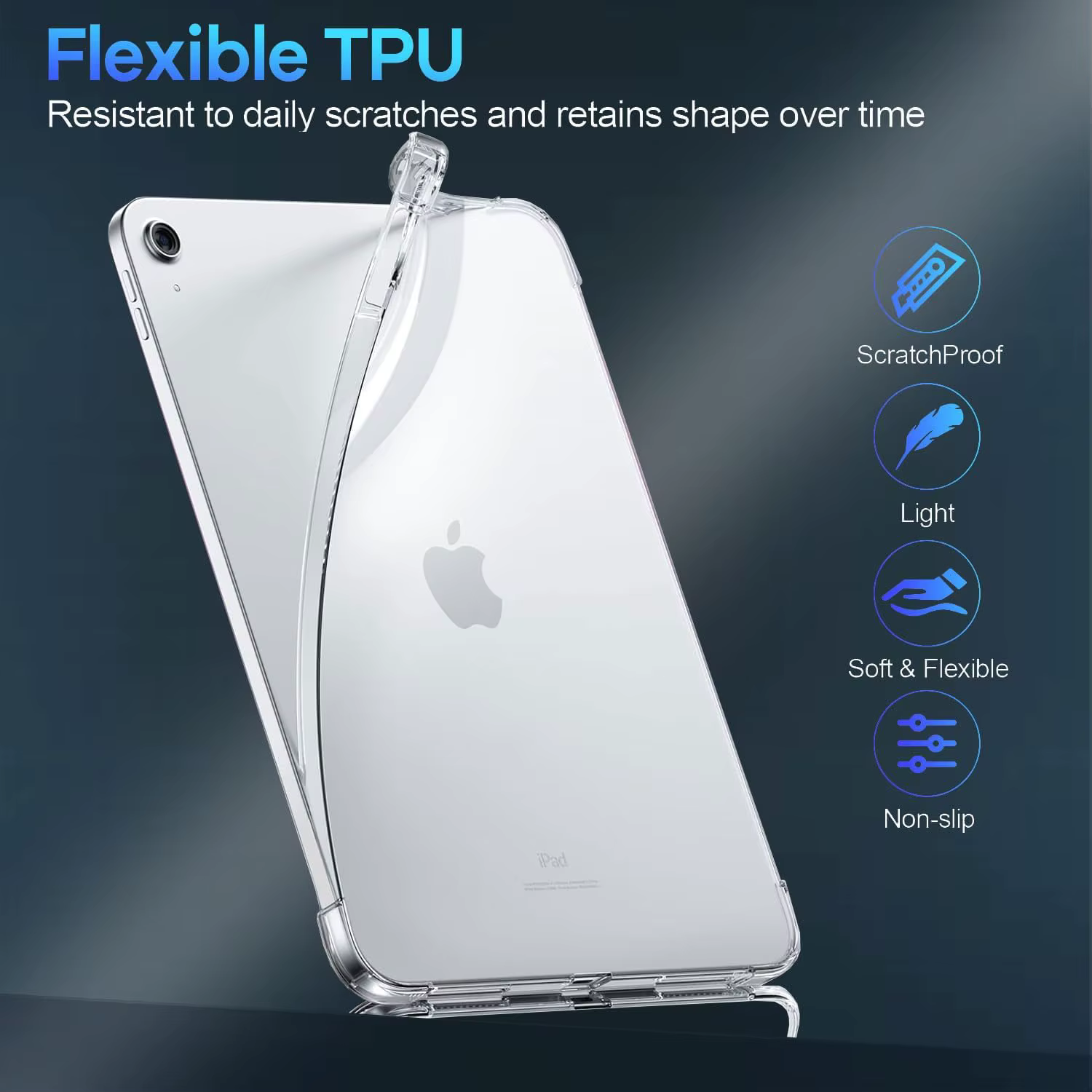 Étui transparent pour iPad (A16) 11e génération 11 pouces 2025 / 10e génération 10,9 pouces 2022, housse de protection en TPU fine, légère et antichoc