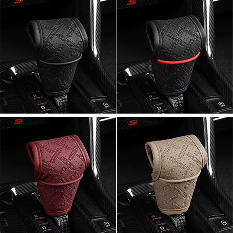 Housse de protection de levier de vitesse en cuir artificiel pour automobile, housse de levier de vitesse de luxe pour voiture, accessoires intérieurs de voiture