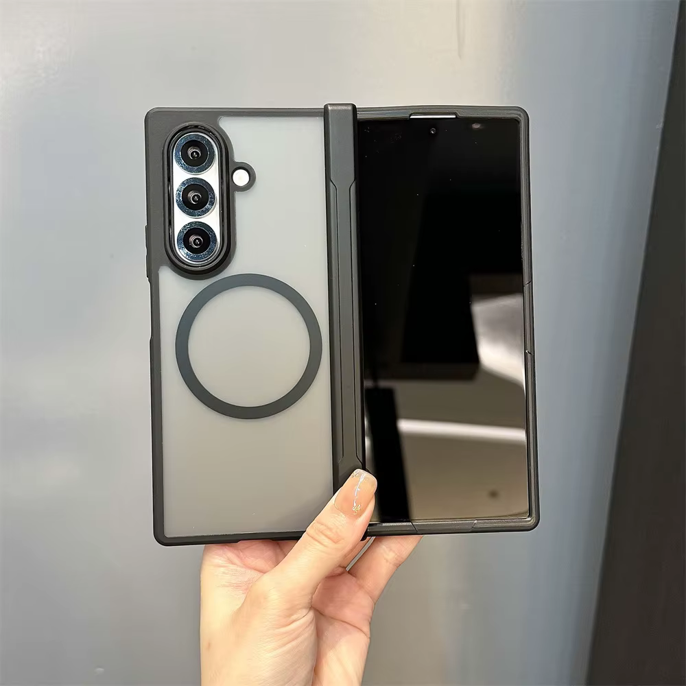 Fold7 housse pour Magsafe magnétique mat coque de téléphone pour Samsung Galaxy Z Fold 7 5G 2025 couverture de Protection de charnière transparente