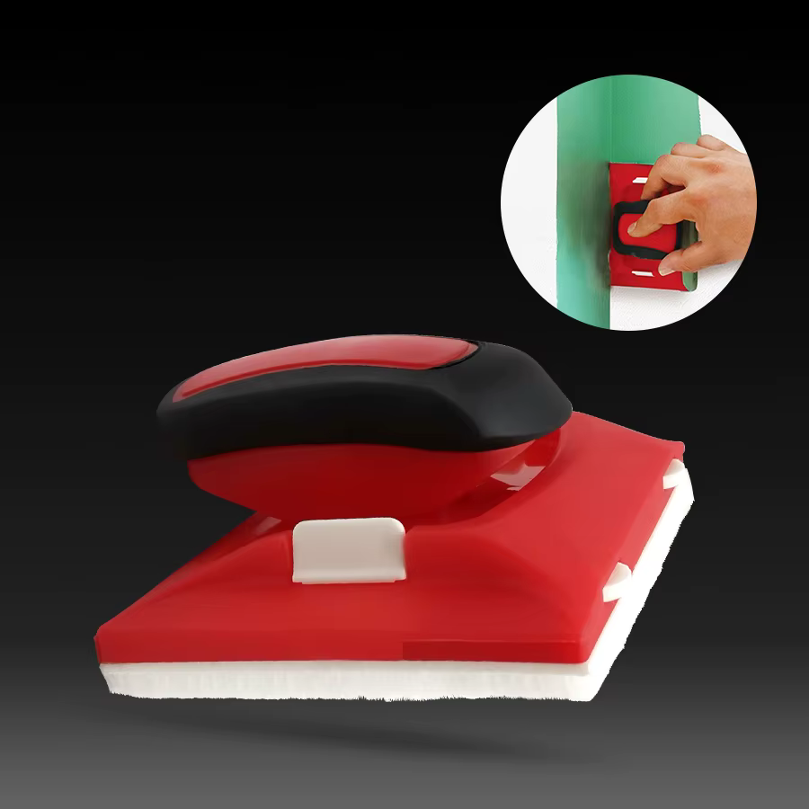 Brosse de finition des bords 0818 - Outil en caoutchouc souple rouge et noir pour une application lisse et sans traces