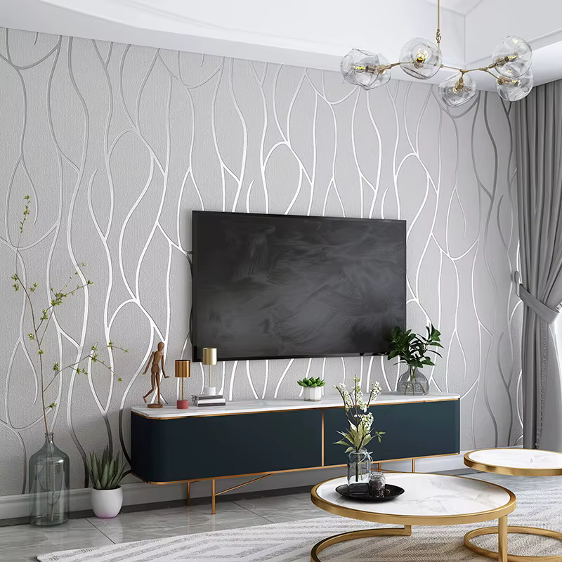 Papier peint à texture géométrique moderne, papier peint rayé pour chambre à coucher, salon, canapé, murs de télévision, décoration murale, papier peint pour la maison, Papel De Parede