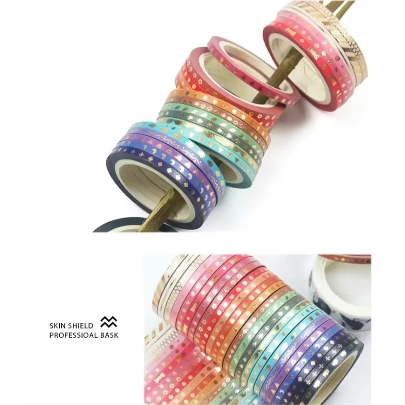 24 rouleaux de ruban adhésif Washi à motif de paillettes