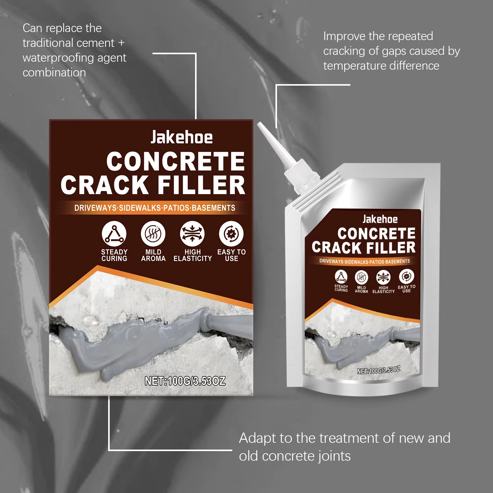 Mastic de réparation pour fissures de béton