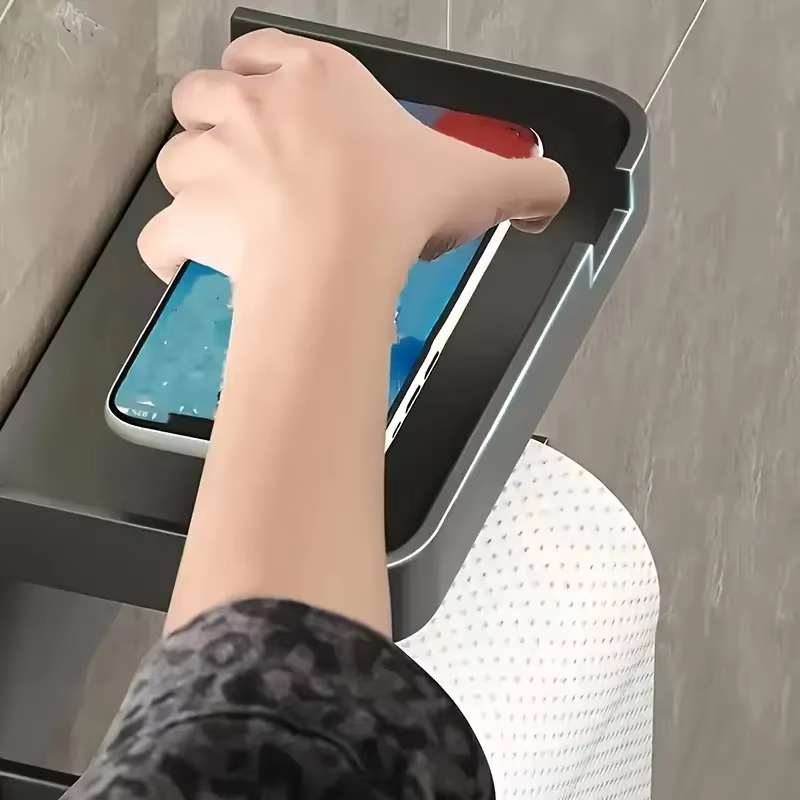 Porte-papier hygiénique salle de bain support mural multifonction WC papier support pour téléphone étagère serviette rouleau étagère pour moteur maison RV toilettes