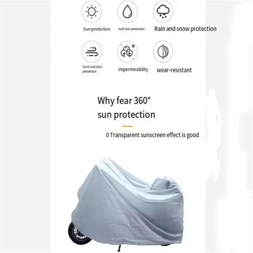 Housse de protection pour moto, vélo, scooter, imperméable, anti-poussière, anti-UV, protection solaire, pour l'extérieur et l'intérieur