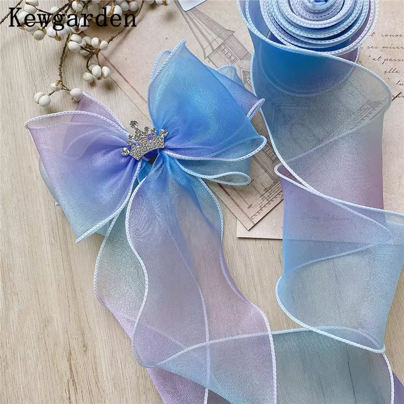Kewgarden – rubans en Organza arc-en-ciel