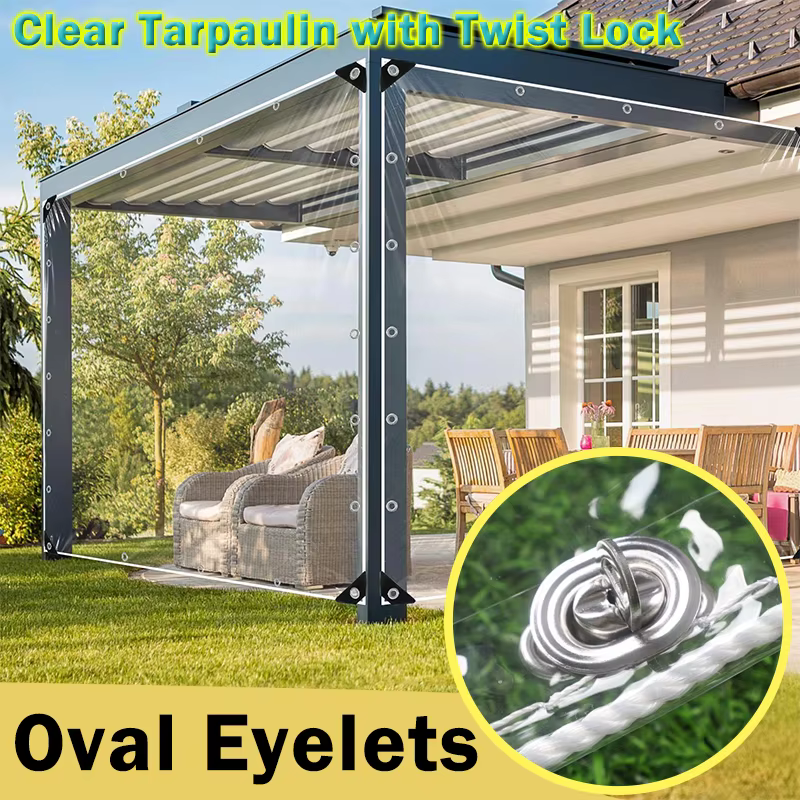 Bâche transparente avec œillets ovales