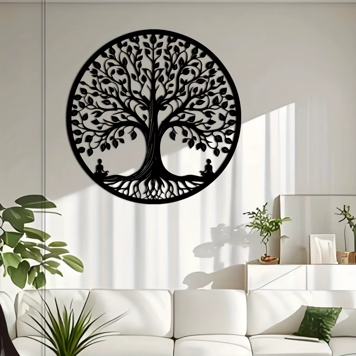 [Nature Tree] Art mural rétro arbre de vie en fer 1 pièce