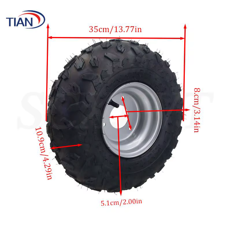 Roues ATV de 6 pouces de haute qualité avec pneus 145/70-6, adaptées aux jantes en fer de 6 pouces pour karting Buggie ATV Quad