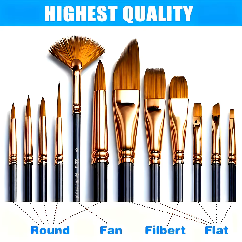 Ensemble de pinceaux de peinture professionnels pour artistes