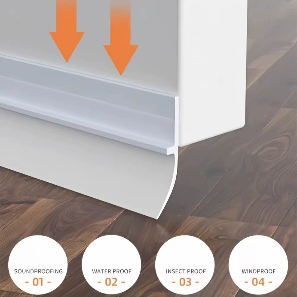 Bande d'étanchéité pour bas de porte en PVC