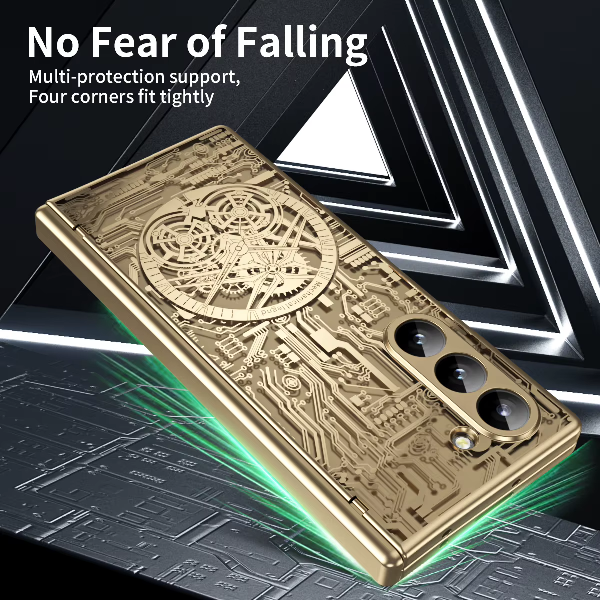 Pour Samsung Galaxy Z Fold 7 6 5 4 3 étui de luxe mécanique galvanisé Transparent pliant charnière Protection antichoc couverture