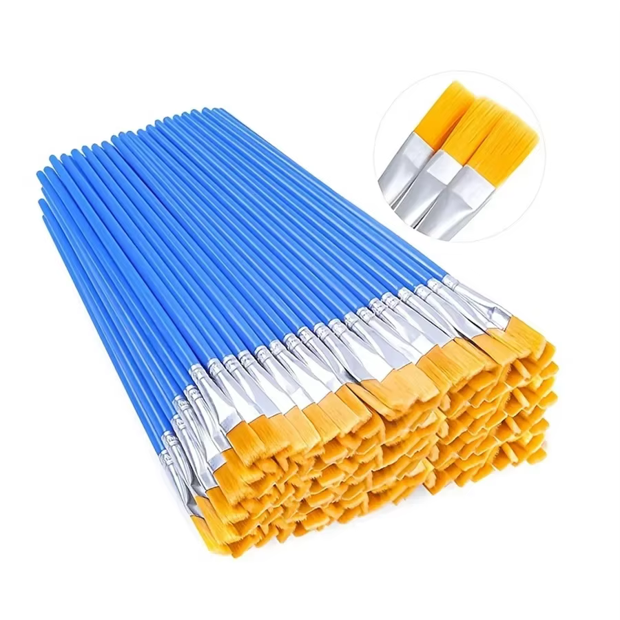 Ensemble de pinceaux de peinture ronds et plats
