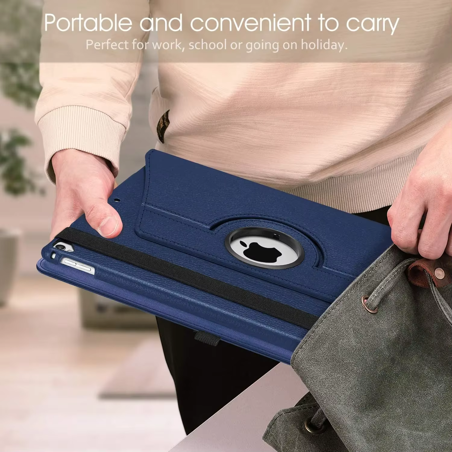 Étui pour Apple iPad Pro 12.9 2015/2017 360 couverture intelligente rotative iPad Air 13 2024 2025 12.9 "2018-22 coque de tablette Funda en cuir PU