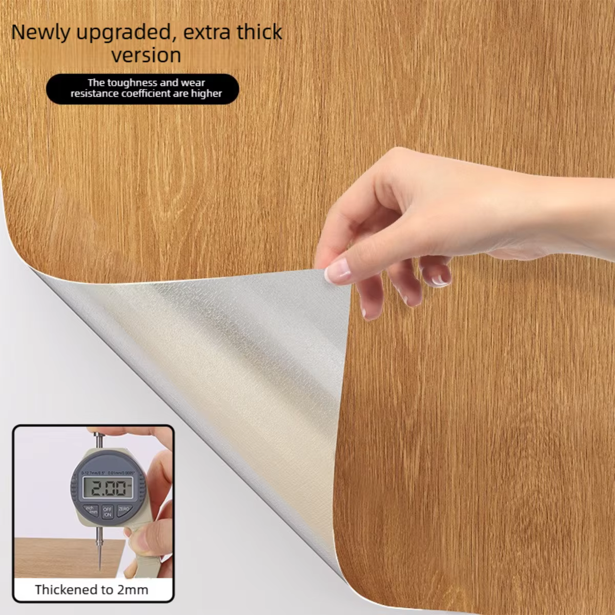 Papier peint auto-adhésif à grain de bois épais