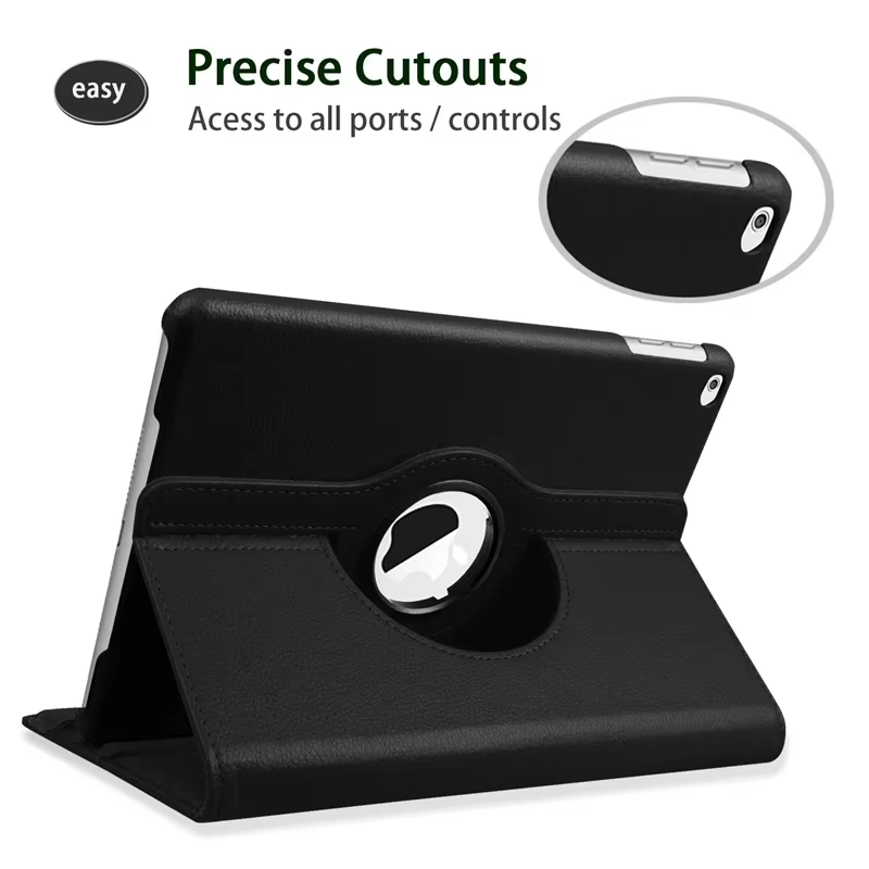 Pour iPad Pro 12.9 2018 2020 2021 2022 2015/2017 Étui en cuir intelligent 360 °   Coque de protection pour fonction rotation et réveil du sommeil