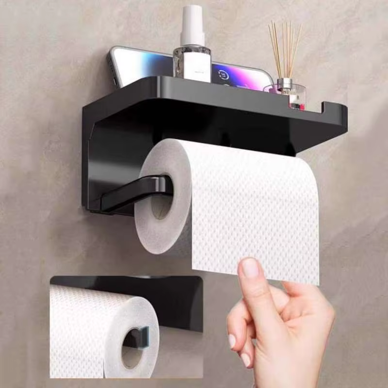 Porte-papier toilette mural multifonctionnel, organisateur WC, support pour serviettes de cuisine, support mural pour rouleau de papier, support de rangement pour téléphone