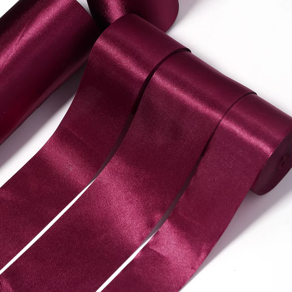 Ruban en satin rouge bordeaux 40/50/60/100/150 mm de large pour chemin de table de mariage
