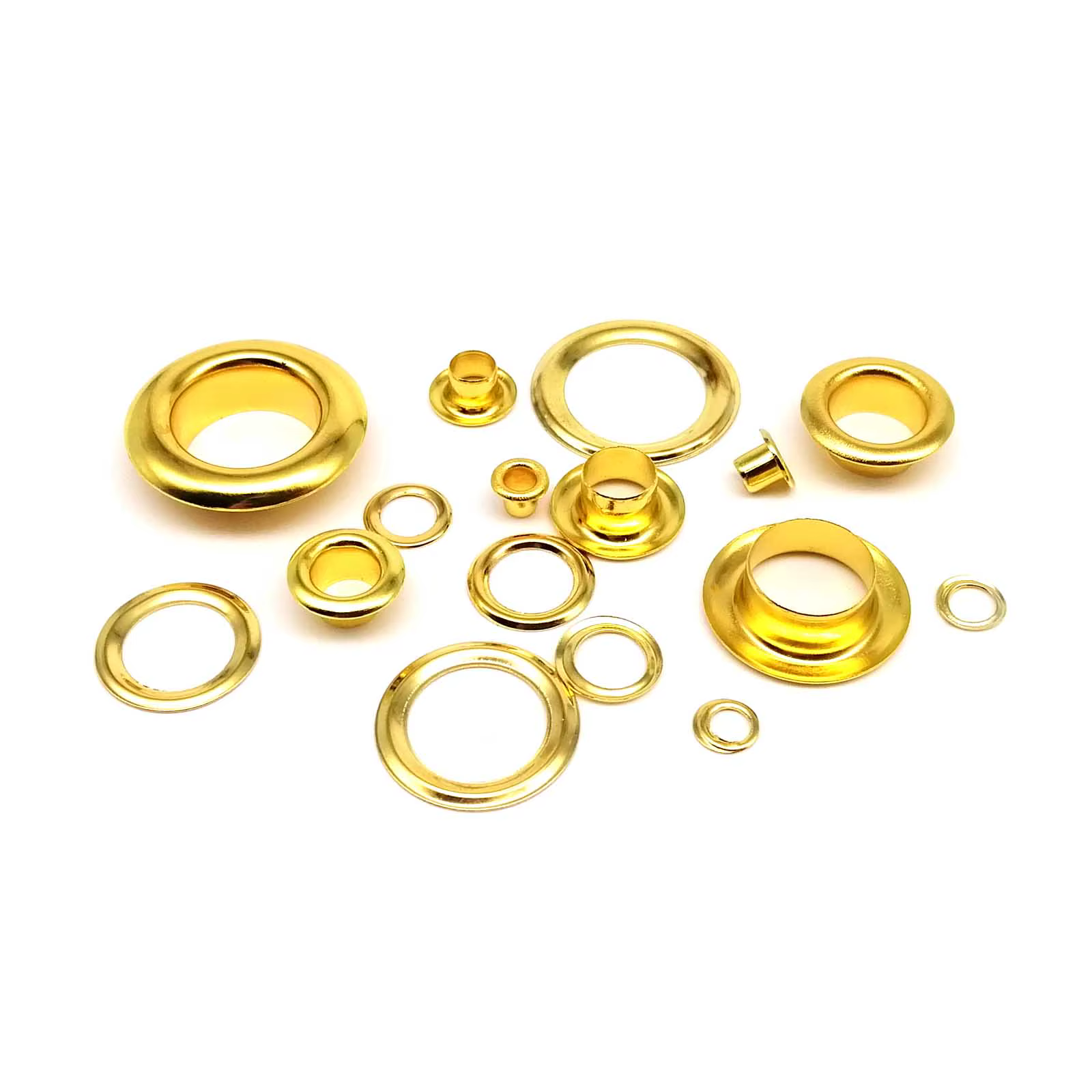 100 ensembles 2.5mm à 12mm oeillet doré de haute qualité avec rondelle œillet anneau trou d'air Rivet pour sac en cuir chaussures ceinture casquette vêtements