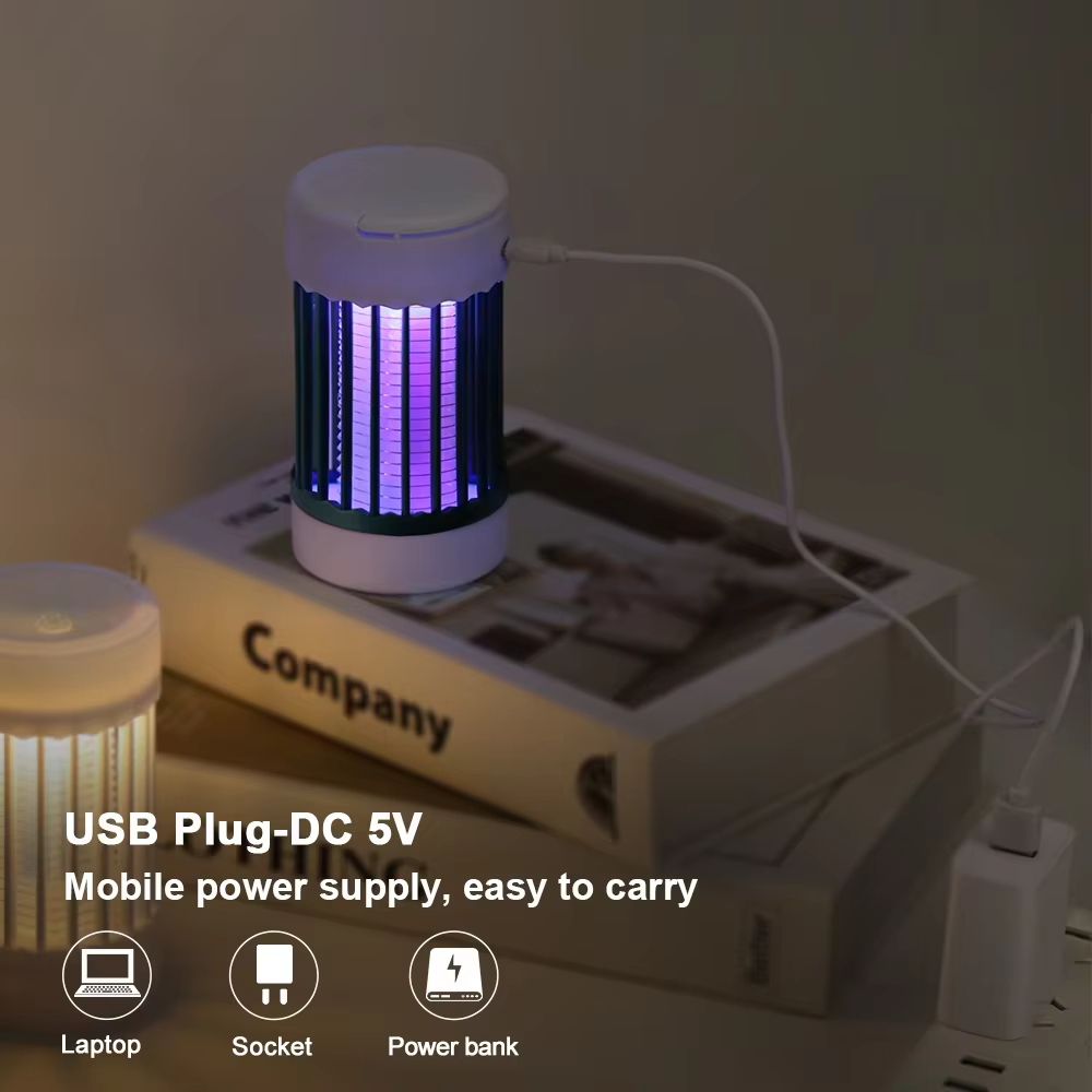 Lampe anti-moustiques à choc électrique, lumière UV USB, piège anti-moustiques pour chambre à coucher, Camping en plein air, tue les mites, les guêpes et les moucherons