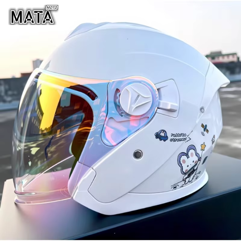 Casque de moto électrique léger pour femmes en été, Protection solaire et demi-casque respirant, casque quatre saisons pour hommes