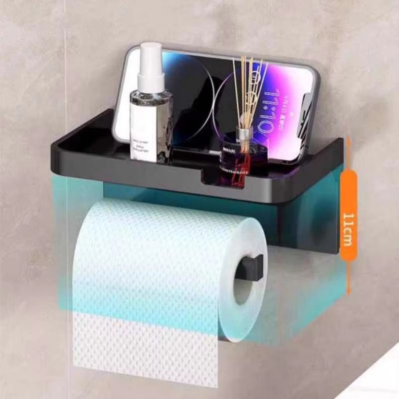 Porte-papier toilette mural multifonctionnel, organisateur WC, support pour serviettes de cuisine, support mural pour rouleau de papier, support de rangement pour téléphone