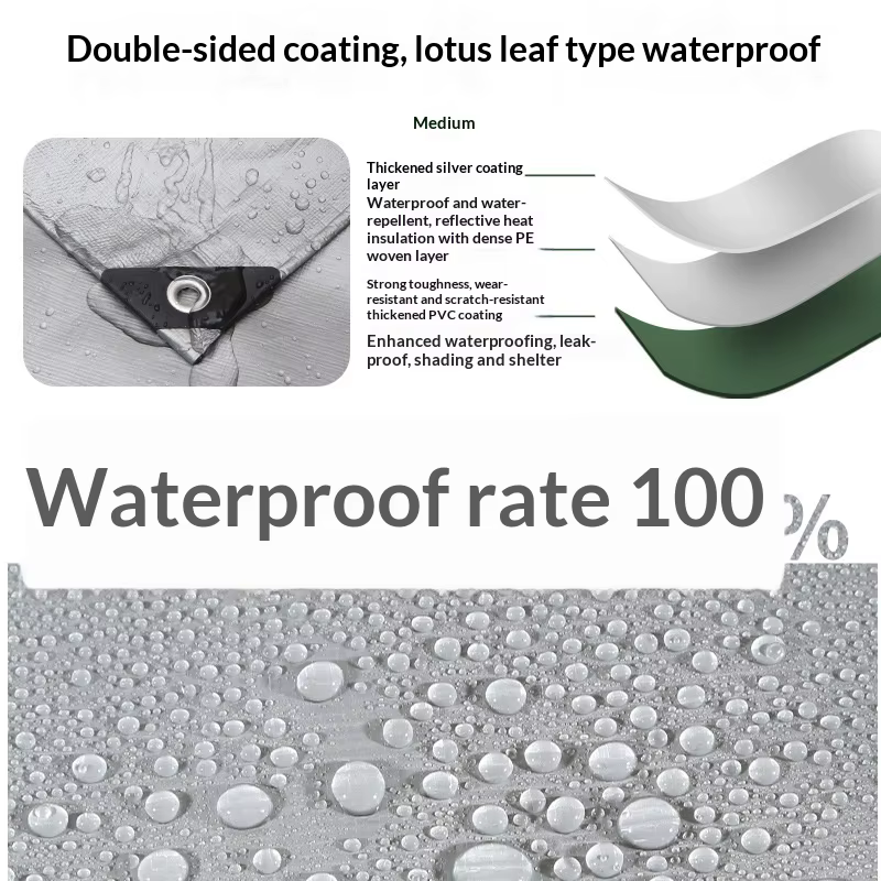 Bâche imperméable en toile double couche épaissie pour extérieur