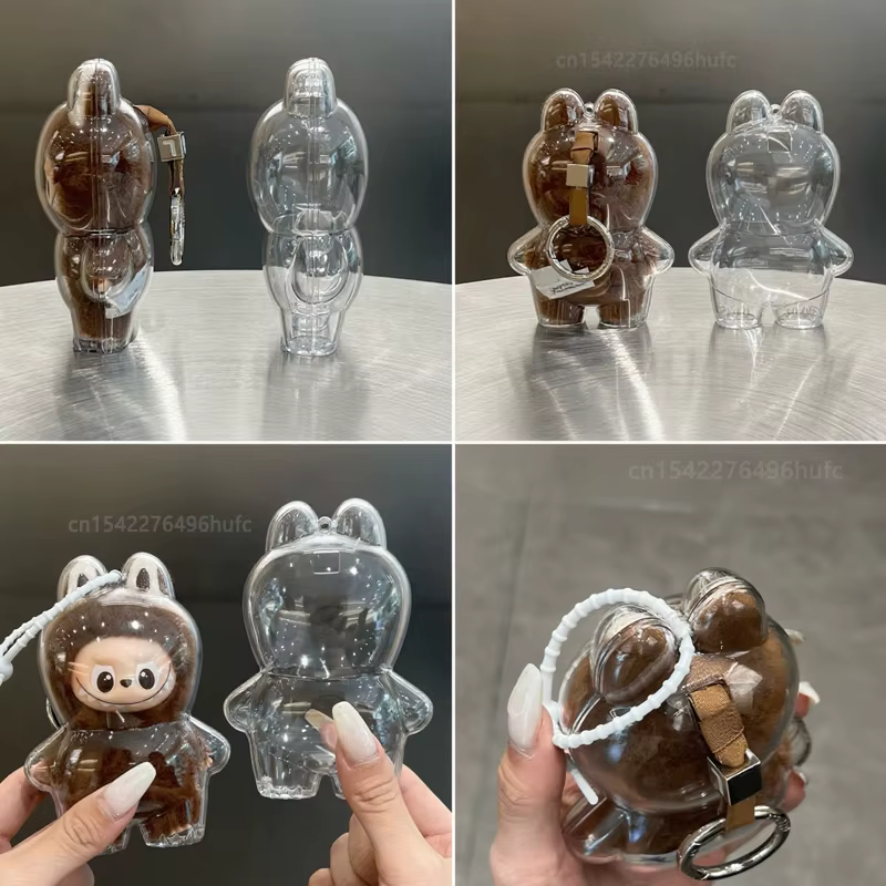 Pour LABUBU 4.0 Mini étui de Protection housse de Protection poupée boîte de rangement étui Anti-poussière pour Labubu étui transparent accessoires cadeaux