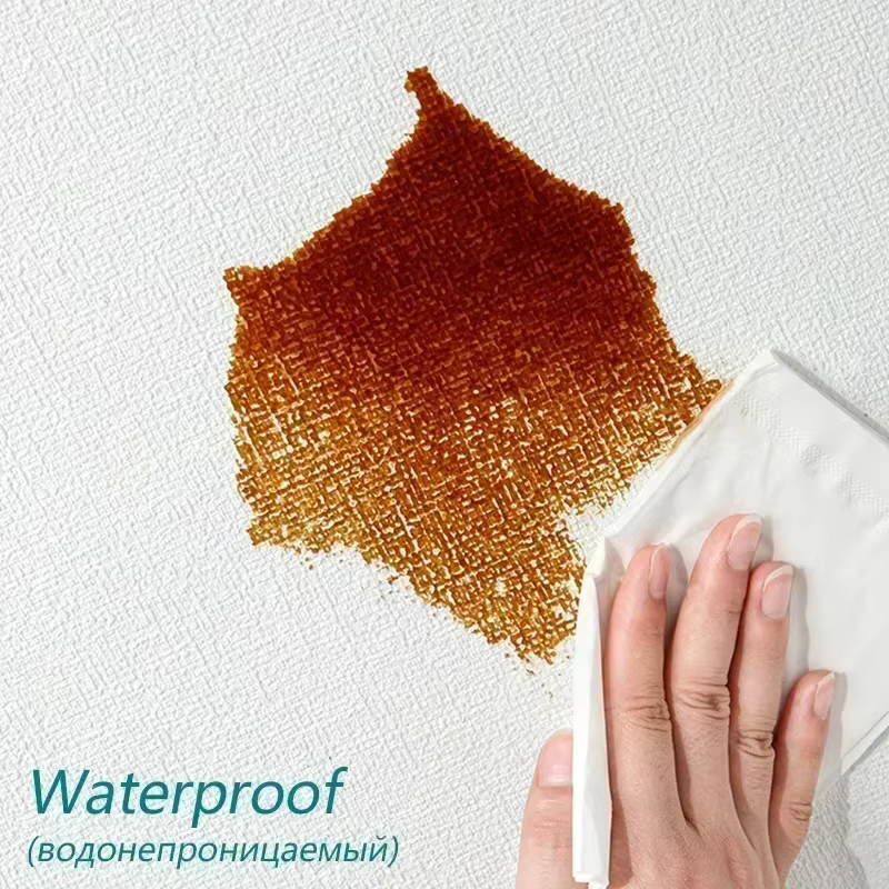 Papier peint Texture lin 3D coloré, autocollant mural épais résistant à l'humidité, décoration de maison, salon, dortoir, papier peint imperméable