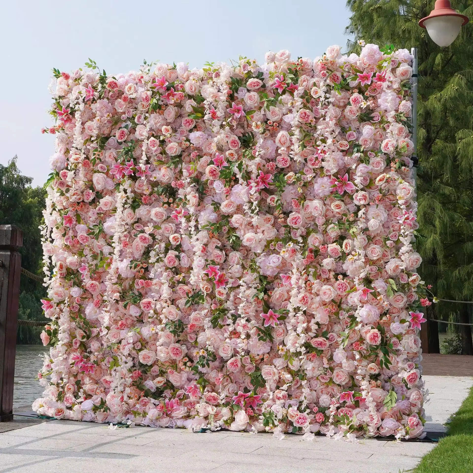 Panneau mural de fleurs 3D en soie