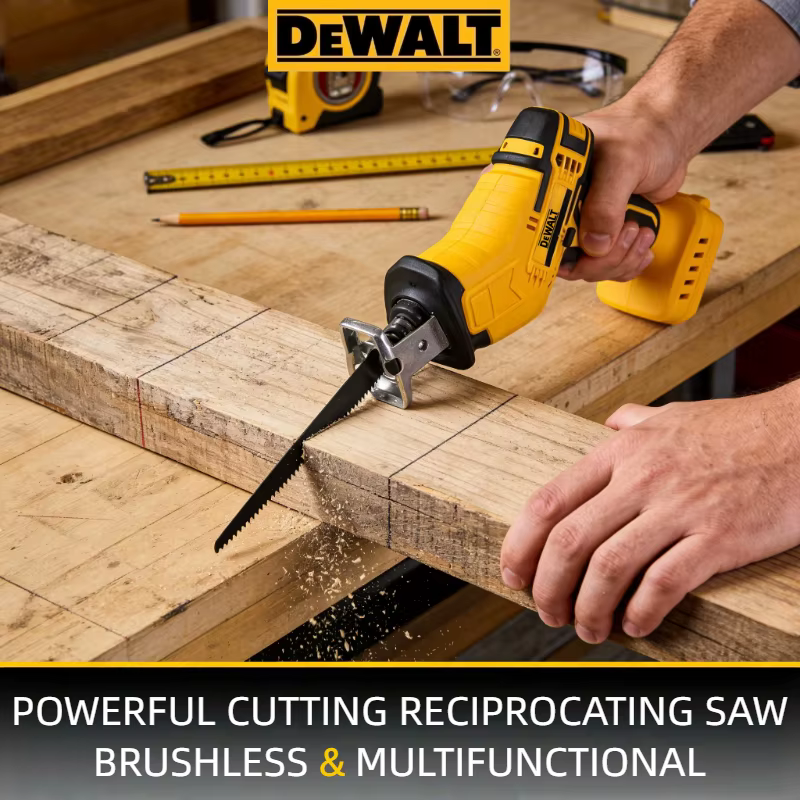 Scie sauteuse sans balais Dewalt 20V : Scie sauteuse électrique multifonctionnelle avec moteur puissant pour la découpe du métal, du bois et des tuyaux